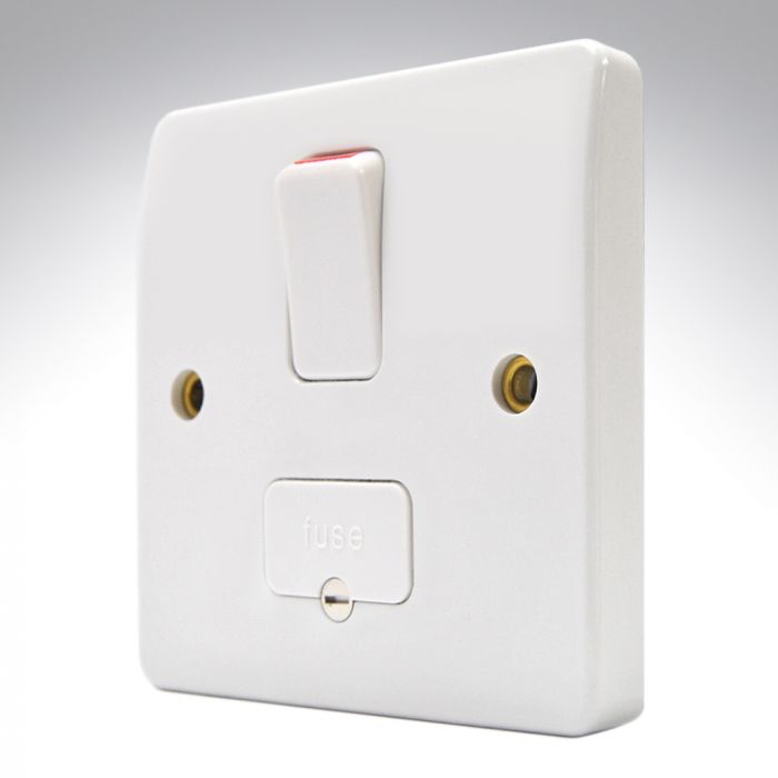 MK K330WHI Switched Spur + Base Outlet - Deep Plate