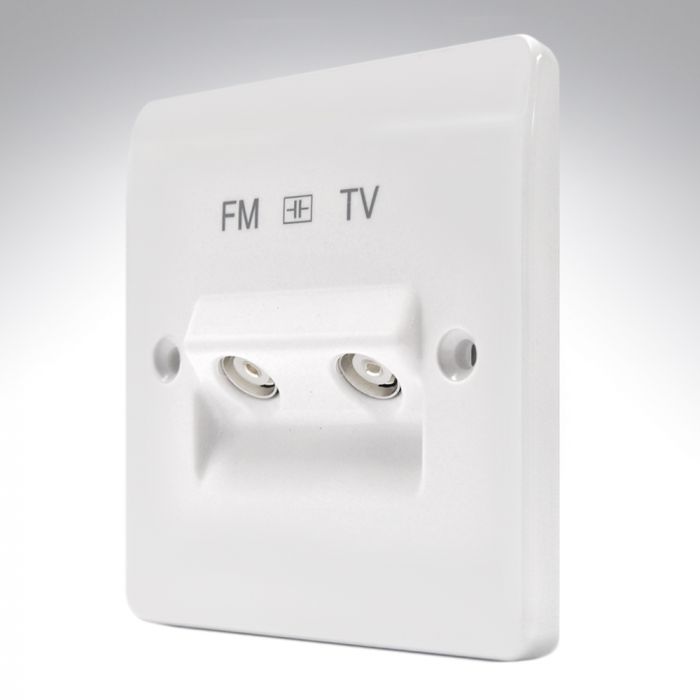 MK K3522WHI TV - FM Twin Isolated Socket Diplexer