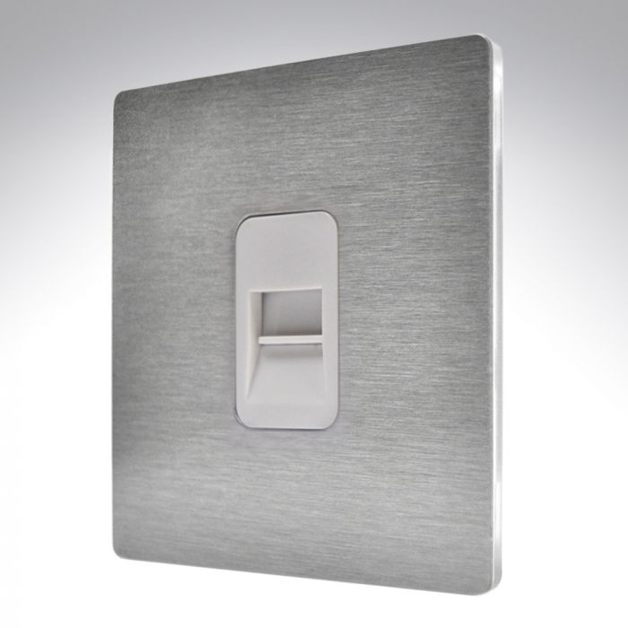 Hamilton 84CTCSW CFX Satin Steel Telephone Slave Socket