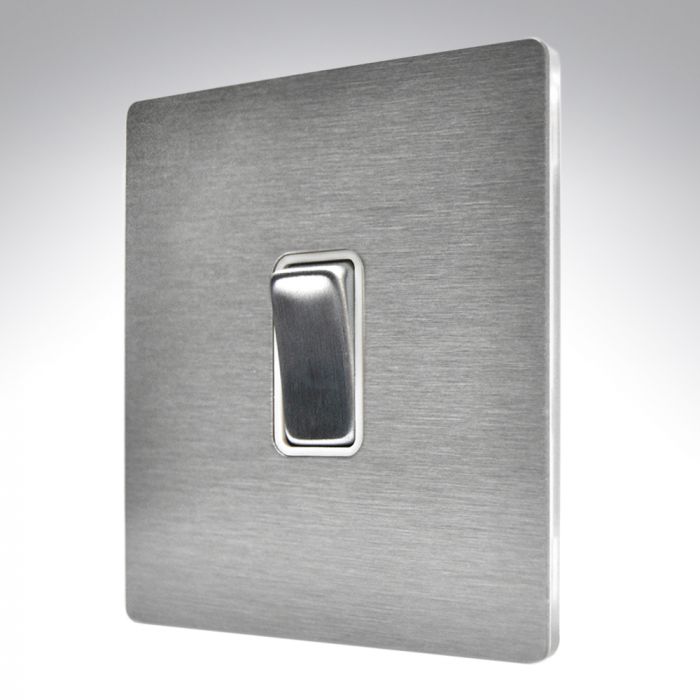 Hamilton 84CR21SS-W CFX Satin Steel 10a Light Switch 1 Gang 2 Way