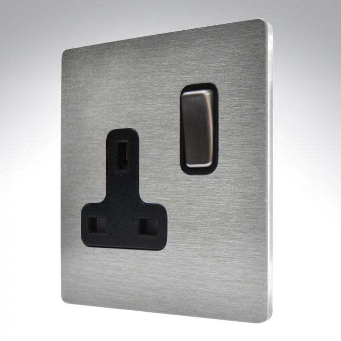 Hamilton 84CSS1SS-B CFX Satin Steel 13a Single Socket