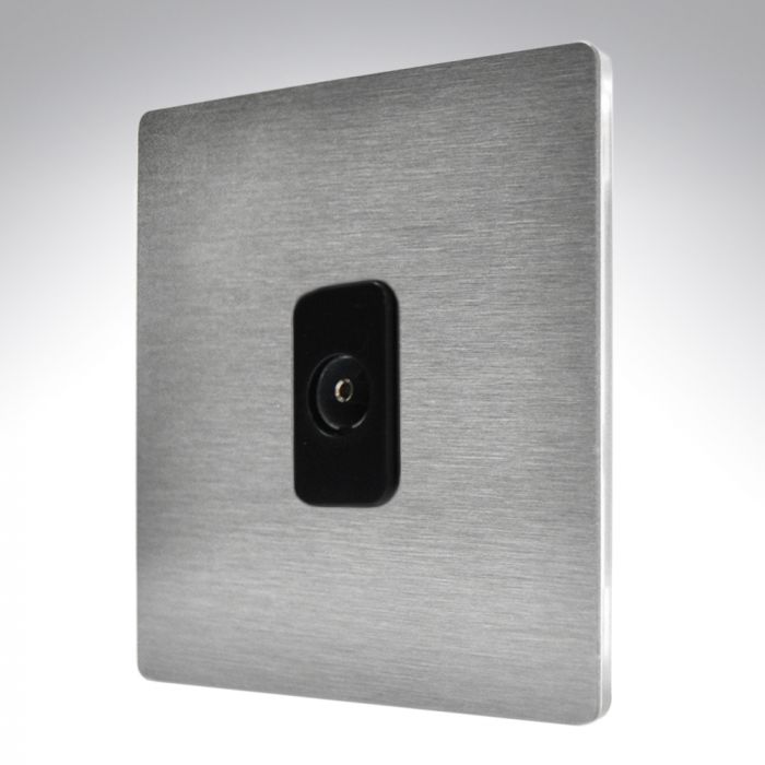 Hamilton 84CTVB CFX Satin Steel TV Socket