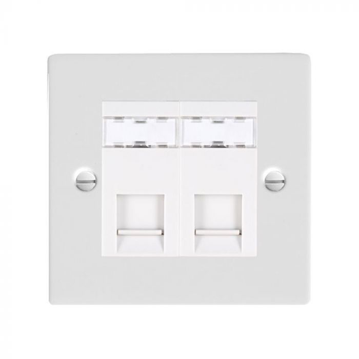 Hamilton 8MW2J45W Matt White R2J45 CAT 5E Outlet Unshielded