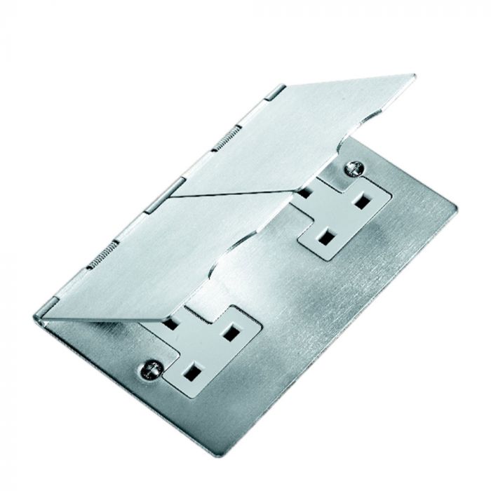 Hamilton 84DUS99-W Stainless Steel 13a Double Floor Socket